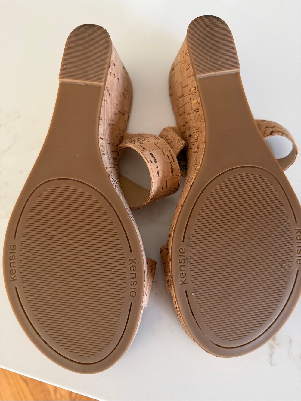 Kensie Cork-Style Slide Sandals in Natural Tan - Picture 3 of 3